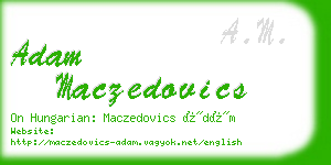 adam maczedovics business card